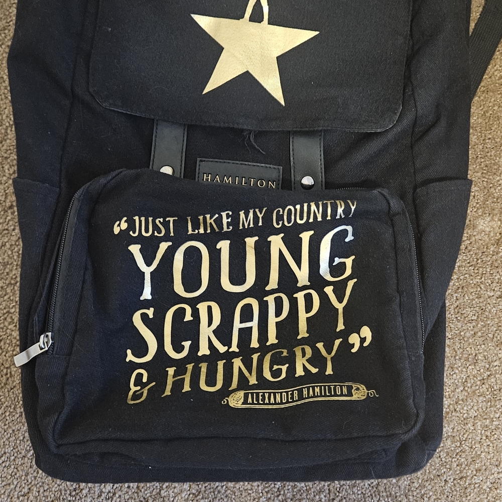 Hamilton Black Backpack with Gold Star Design